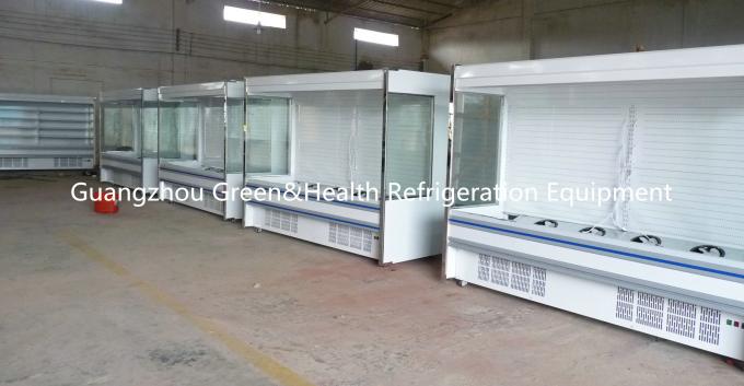 _ Self Service Upright Multideck Open Chiller , Glass Fronted Fridge With Curved Glass
