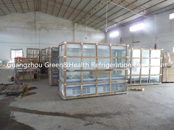 _ Self Service Upright Multideck Open Chiller , Glass Fronted Fridge With Curved Glass