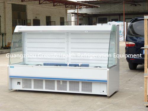 _ Self Service Upright Multideck Open Chiller , Glass Fronted Fridge With Curved Glass
