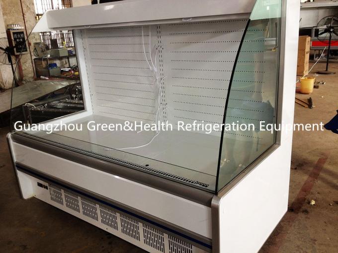 _ Self Service Upright Multideck Open Chiller , Glass Fronted Fridge With Curved Glass