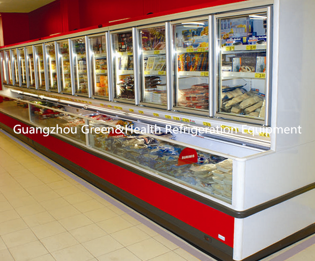Supermarkt-Kombinations-Anzeigen-Gefrierschrank Showcas-High-density