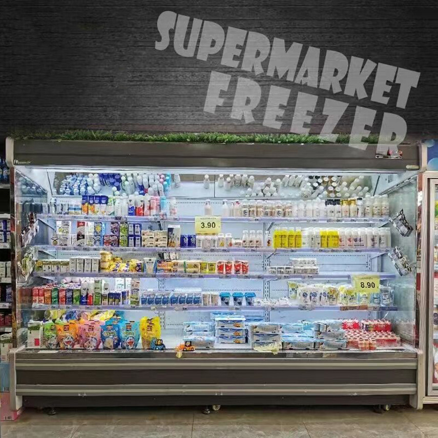 Aufrechtes Supermarktvitrine Milchprodukte Anzeige Mehrdeck offene Kühlgerät