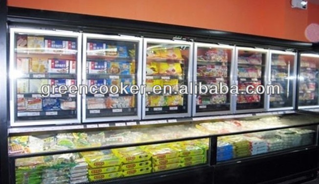 Werbung kombinierte Türen 1600w Frige-Gefrierschrank-sechs für Supermarkt