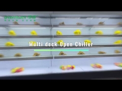 Fleisch/Molkerei/Frucht/Gemüse zeigt offenen Multideck-Kühlschrank an