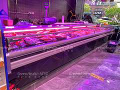 Große Frischfleisch-Display-Kühler für Supermarkt-Lebensmittel-Vorlage