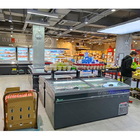 Glastür kombinierte, die den Supermarkt-Insel-Gefrierschrank/Anzeigen-Gefrierschrank automatisch sind, entfrosten