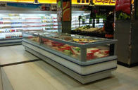 Weißer einzelner Standort-Supermarkt-Eiscreme-Anzeigen-Gefrierschrank mit Schiebetür