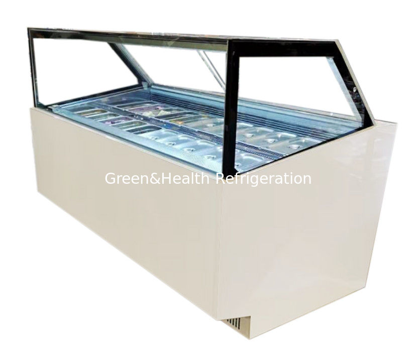 Gewerblicher Kühlventilator Eis-Display-Frieser mit Edelstahlpannen und digitaler Steuerung
