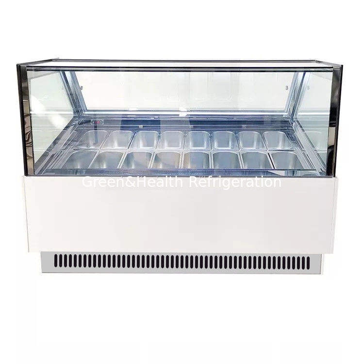 Gewerblicher Kühlventilator Eis-Display-Frieser mit Edelstahlpannen und digitaler Steuerung