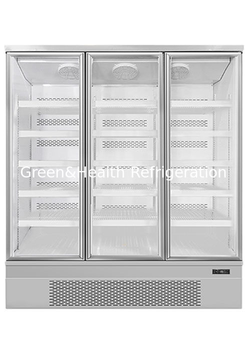 Energiesparender aufrechter Lebensmittelkühlvitrine mit Lüfterkühlung und verstellbaren Einlegeböden für Supermärkte