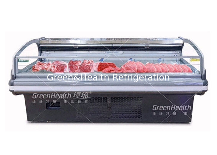 Gewerbliche Fleisch-Display-Kühler mit dynamisch kühlender LED-Beleuchtung und Danfoss/Secop-Kompressoren für Supermärkte