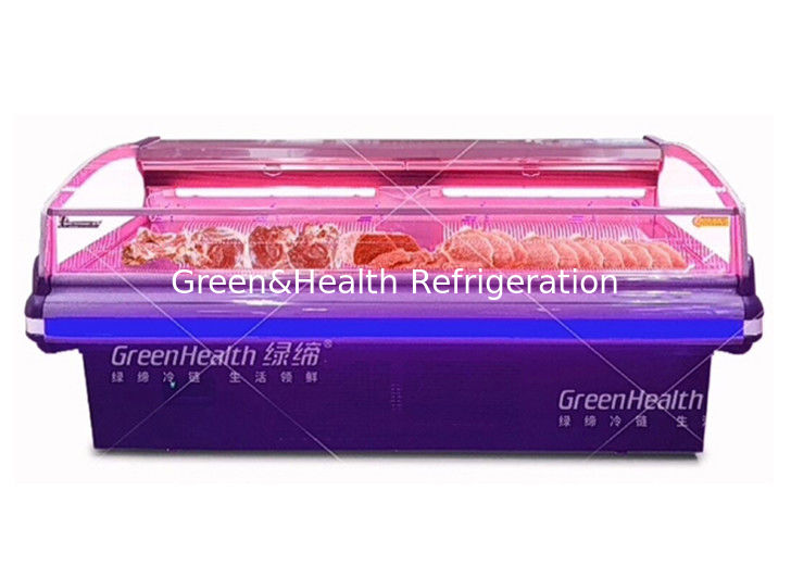 Gewerbliche Fleisch-Display-Kühler mit dynamisch kühlender LED-Beleuchtung und Danfoss/Secop-Kompressoren für Supermärkte