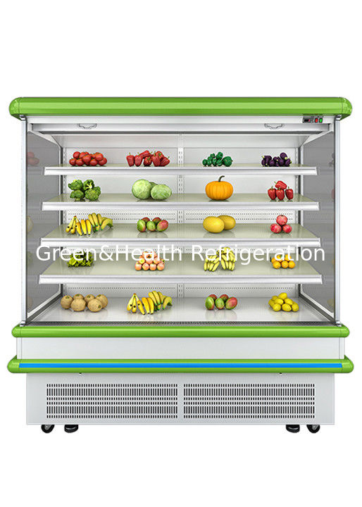 2.5m Supermarkt-Multi-Deck-Offene-Kühler mit dynamischer Lüfterkühlung und automatischem Auftauen für Wand-Display-Kühlschrank