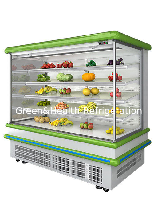 2.5m Supermarkt-Multi-Deck-Offene-Kühler mit dynamischer Lüfterkühlung und automatischem Auftauen für Wand-Display-Kühlschrank