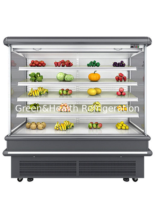 2.5m Supermarkt-Multi-Deck-Offene-Kühler mit dynamischer Lüfterkühlung und automatischem Auftauen für Wand-Display-Kühlschrank