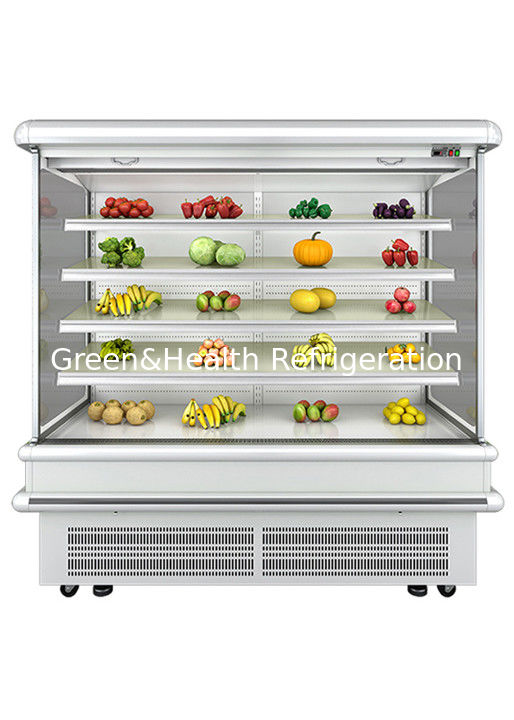 2.5m Supermarkt-Multi-Deck-Offene-Kühler mit dynamischer Lüfterkühlung und automatischem Auftauen für Wand-Display-Kühlschrank