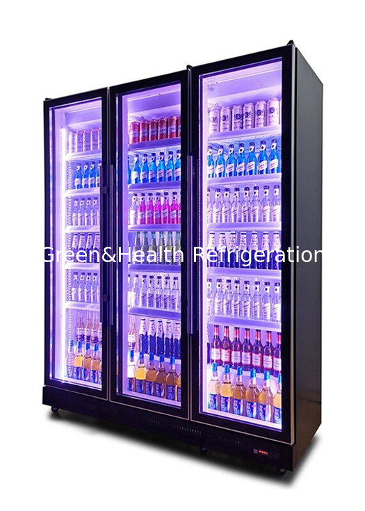 3 helle Farbe 740L Luftkühlung Glas Tür Flasche Kühlschrank Anzeige Kühlschrank