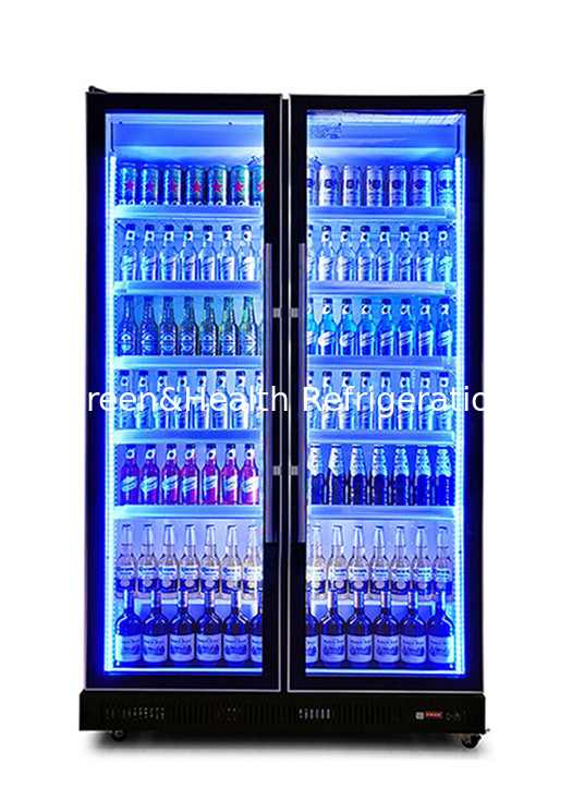 3 helle Farbe 740L Luftkühlung Glas Tür Flasche Kühlschrank Anzeige Kühlschrank