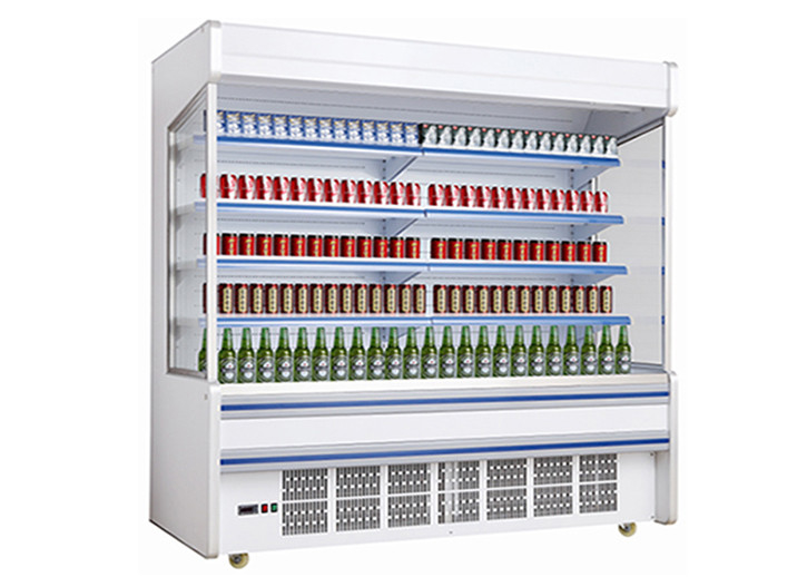 2.5m Plug-in System 4 Schichten Gewerblicher offener Kühlschrank für Merchandiser Display