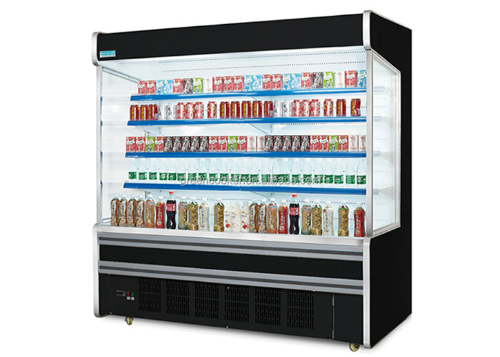 2.5m Plug-in System 4 Schichten Gewerblicher offener Kühlschrank für Merchandiser Display