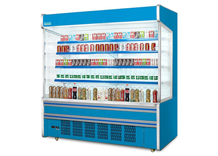 2.5m Plug-in System 4 Schichten Gewerblicher offener Kühlschrank für Merchandiser Display