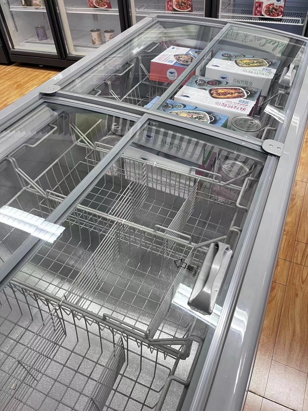 Kombiniertes offenes Schiebetür-Insel-Gefrierschrank-Auto entfrosten für Supermarkt