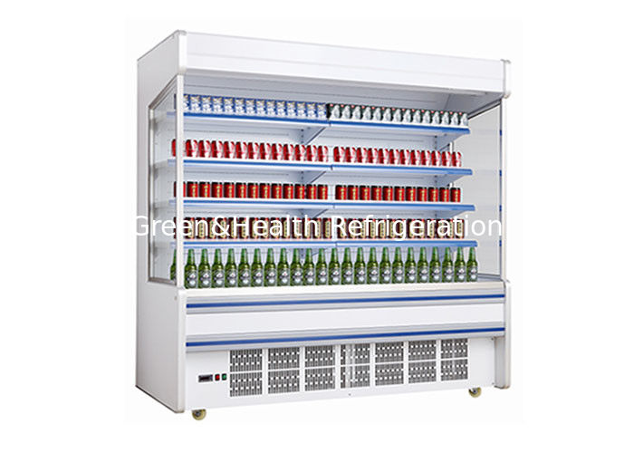 Handelsüblicher offener Multideck-Kühler mit dynamischer Kühlung, verstellbaren Regalen und LED-Beleuchtung für Supermärkte