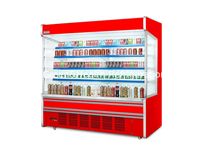 Handelsüblicher offener Multideck-Kühler mit dynamischer Kühlung, verstellbaren Regalen und LED-Beleuchtung für Supermärkte