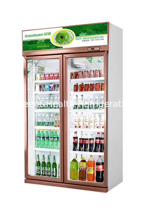 Aufrechte Glastüren Kühlschrank Gewerblicher Getränke-Kühler für Convenience Stores / Restaurants & Cafés