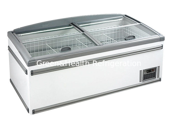 Gewerblicher Inselfriger mit 1040L Kapazität Automatischer Auftauen und R290 Kühlmittel für Supermarkt Anzeige