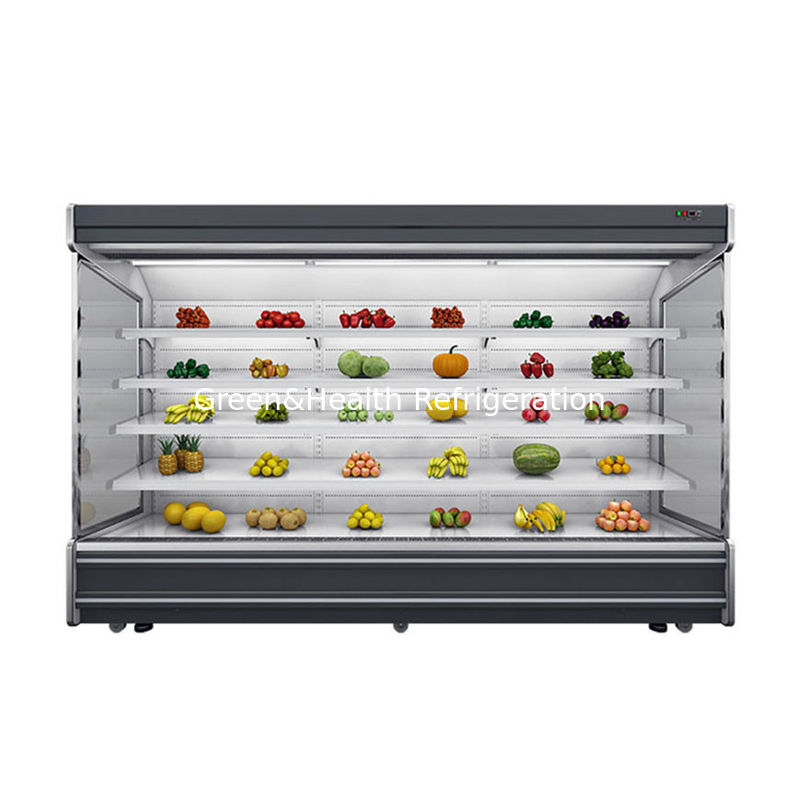 Gewerblicher offener Multideck-Kühler mit 4 Regalen 5 Anzeigestellen LED-Beleuchtung und R22 Kühlmittel