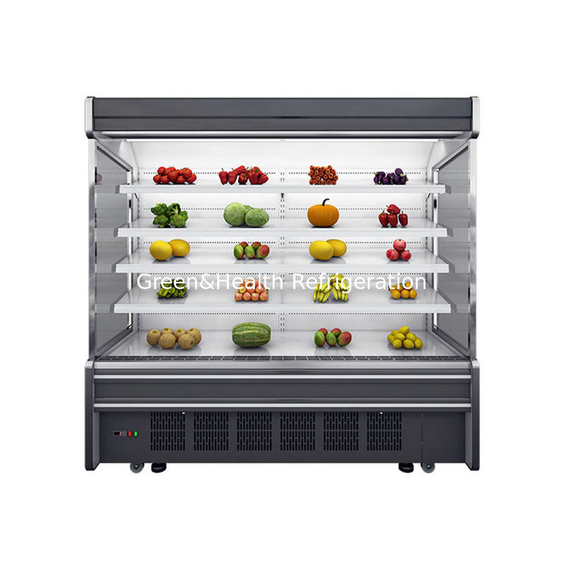 Gewerblicher offener Multideck-Kühler mit 4 Regalen 5 Anzeigestellen LED-Beleuchtung und R22 Kühlmittel