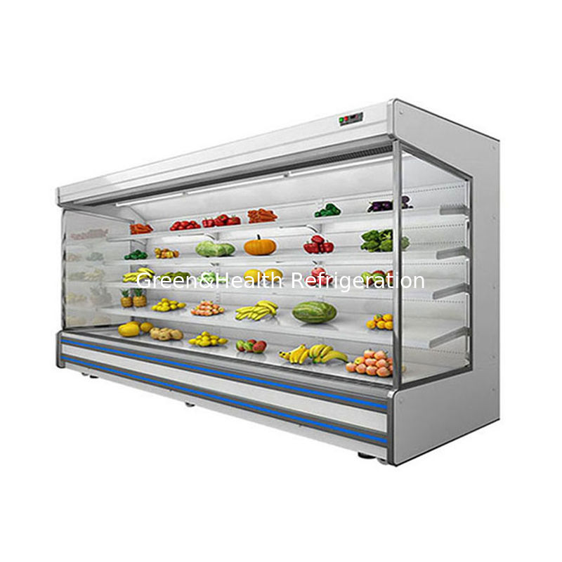 Gewerblicher offener Multideck-Kühler mit 4 Regalen 5 Anzeigestellen LED-Beleuchtung und R22 Kühlmittel