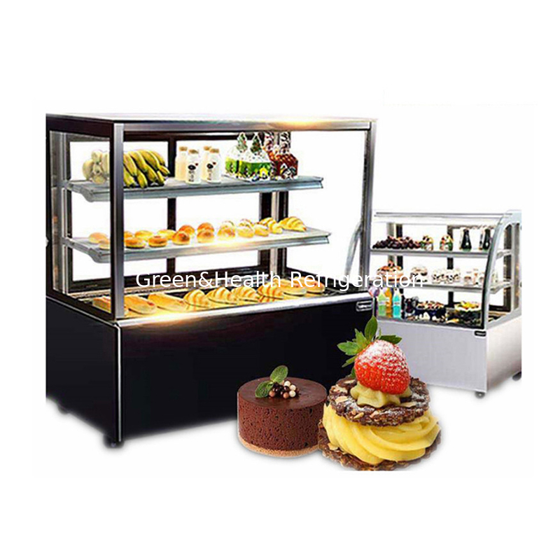 Marmorbasis 2 Schichten Decks Kuchen Anzeige Gefrierschrank für Schlange Sushi Gebäck Anzeige