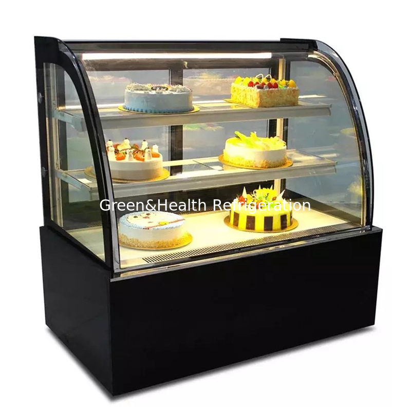 Marmorbasis 2 Schichten Decks Kuchen Anzeige Gefrierschrank für Schlange Sushi Gebäck Anzeige