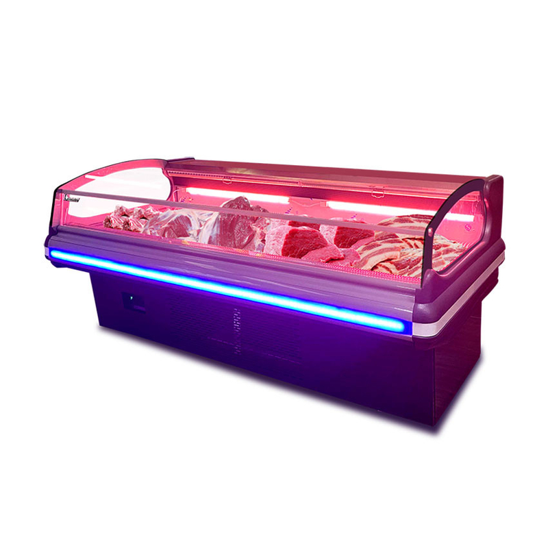 Edelstahl Lüfter Kühlung Fleisch Anzeige Gefrierschrank -2 bis 8.C mit LED-Licht