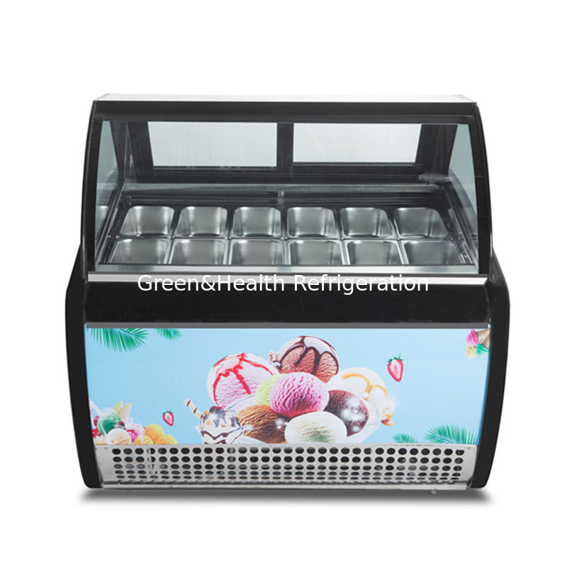 Aufsatz-Gelato-Gefrierschrank mit beschlagfreiem Glas-Danfoss-Kompressor und dynamischer Luftkühlung