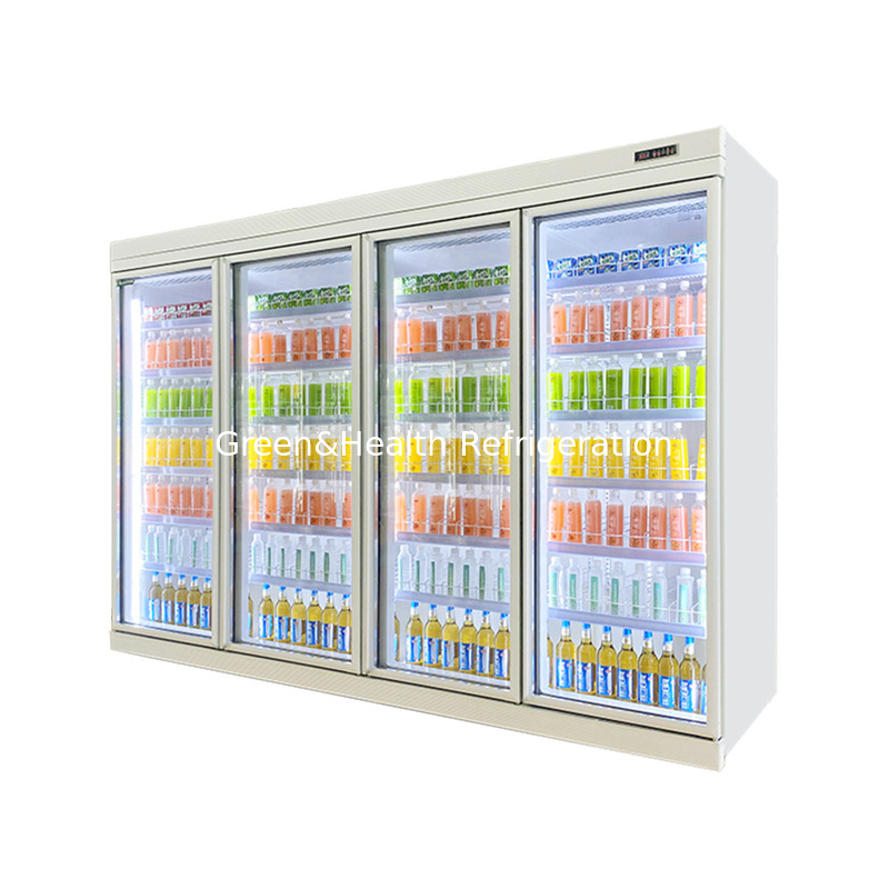 Hochleistungs-Supermarktprojekte zur Bereitstellung von Getränken Anzeige Glas Tür Kühlschrank Gefrierschrank