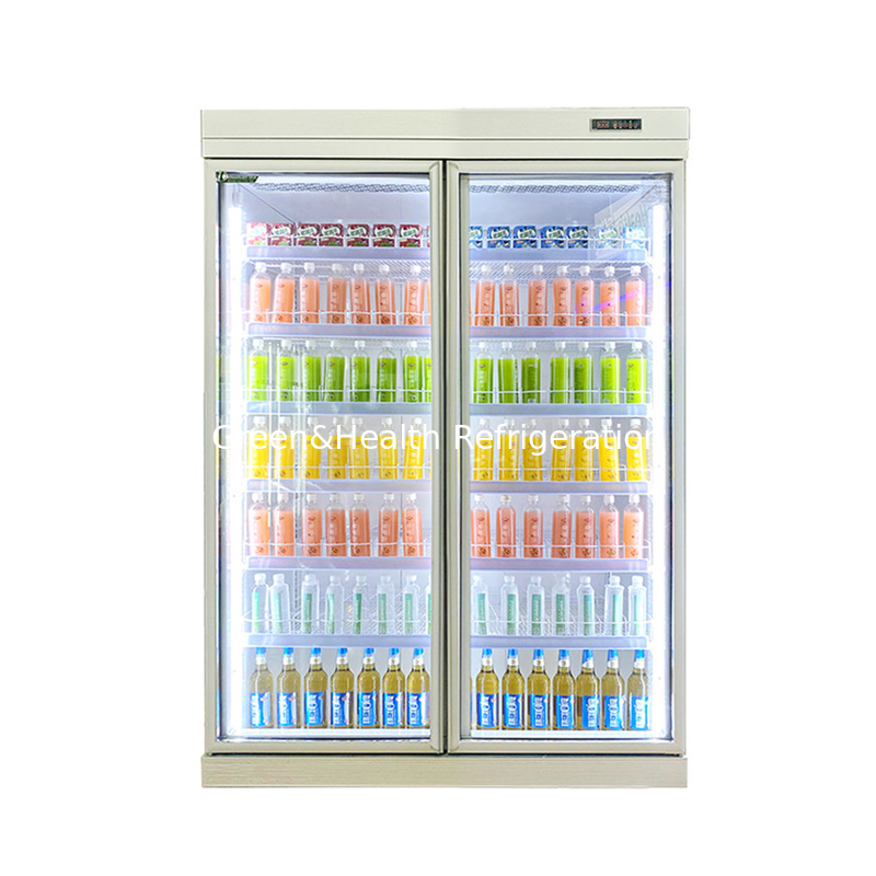 Hochleistungs-Supermarktprojekte zur Bereitstellung von Getränken Anzeige Glas Tür Kühlschrank Gefrierschrank