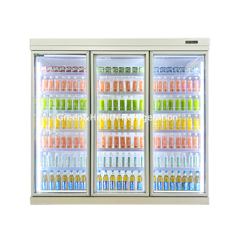Hochleistungs-Supermarktprojekte zur Bereitstellung von Getränken Anzeige Glas Tür Kühlschrank Gefrierschrank
