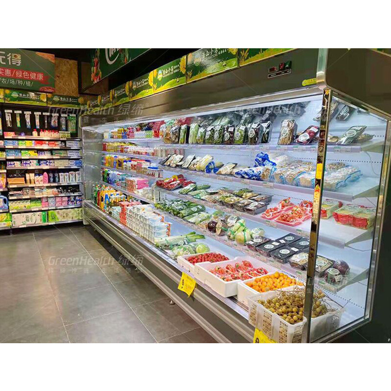 LED-Multi-Deck-Offener Display-Kühler mit 4 Regalen und 5 Display-Flächen bei 2-8.C