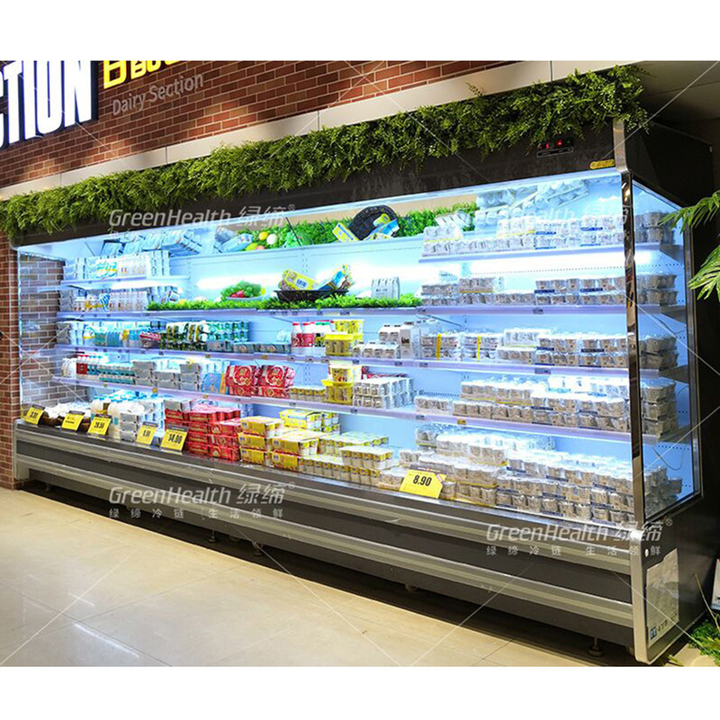 LED-Multi-Deck-Offener Display-Kühler mit 4 Regalen und 5 Display-Flächen bei 2-8.C