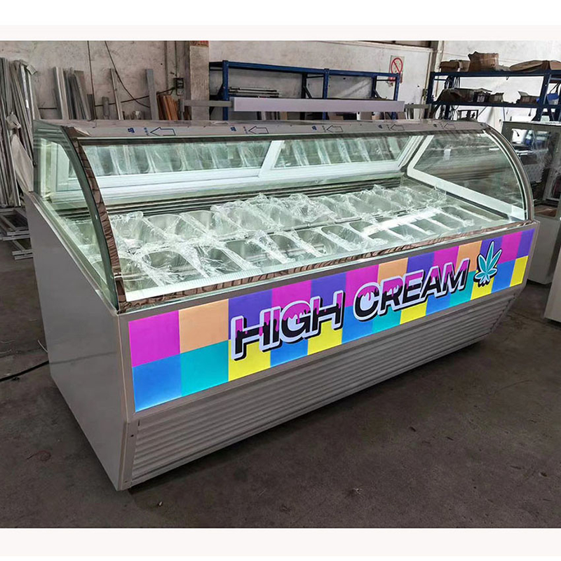 Pan Größe 325*176*100mm Maßgeschneiderter Eiscreme-Display aus Edelstahl Gefrierschrank