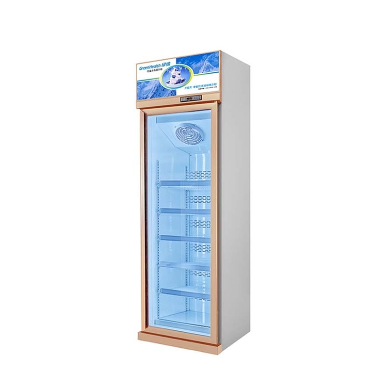 5 Schichten Regale Silber Champagner Farbe Glas Tür Gefrierschrank für gefrorene Meeresfrüchte