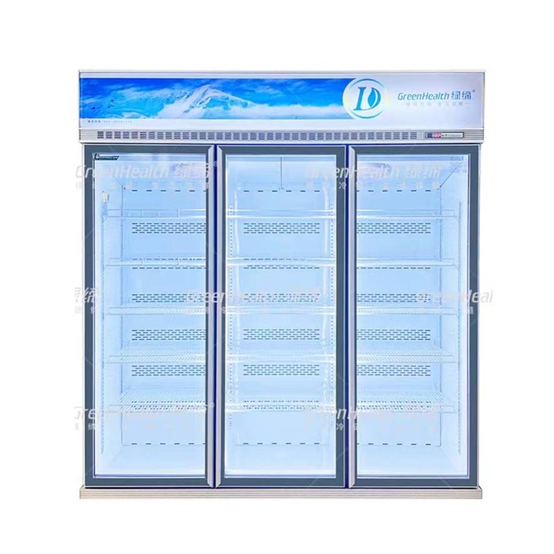 5 Schichten Regale Silber Champagner Farbe Glas Tür Gefrierschrank für gefrorene Meeresfrüchte