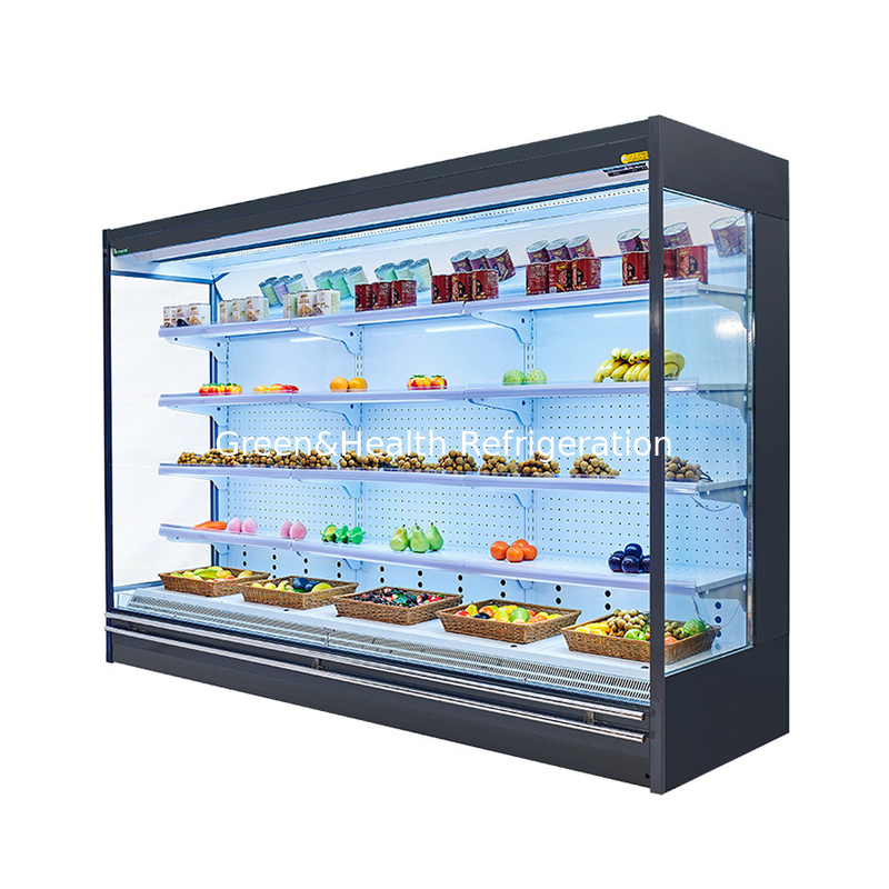 Energieeinsparende Glastüren-Multi-Deck-Offene-Kühler für Supermarktprojekte
