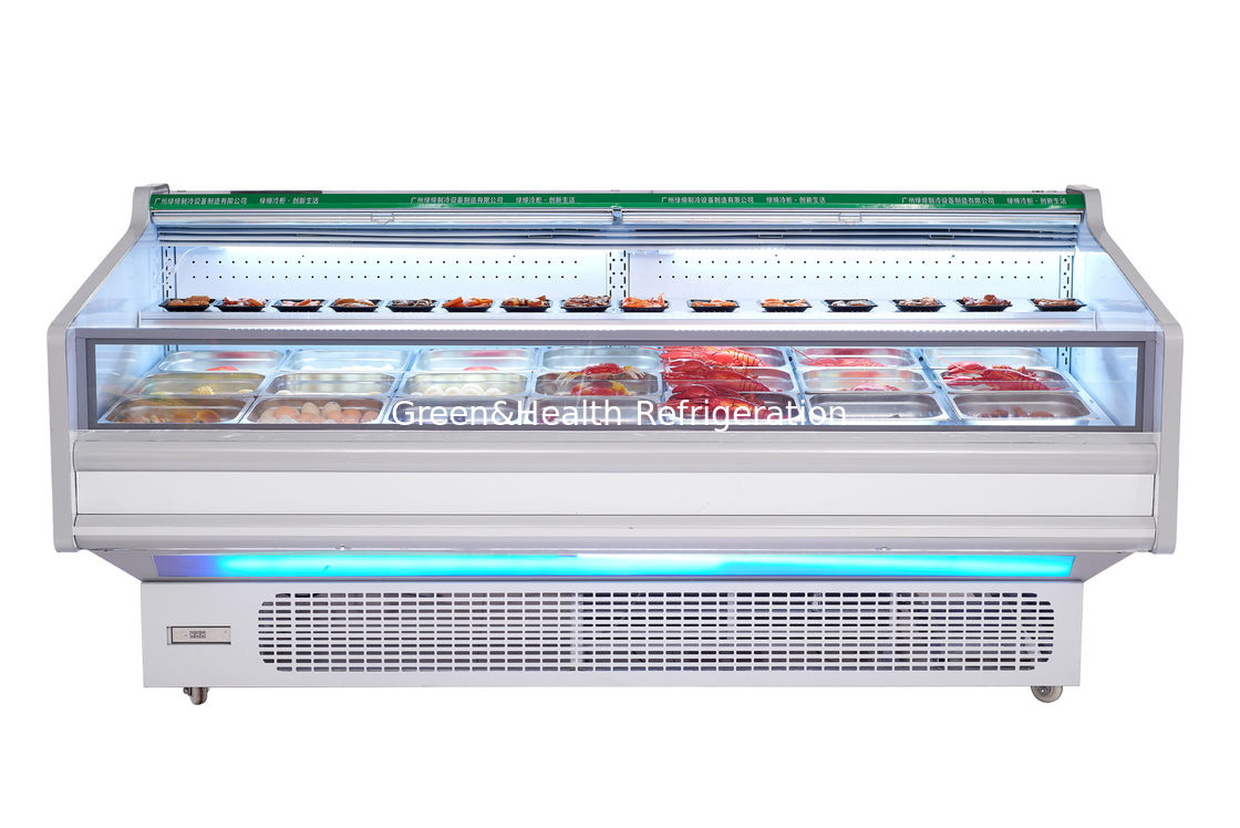 800L Edelstahl Horizontales Gefrierschrank mit offenem Display für Fleischkühler Gewerbefrierschrank
