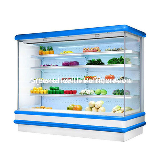 Multideck offener Kühlschrank für Supermarkt Anzeige von Früchten LED Licht Glas Gefrierschrank