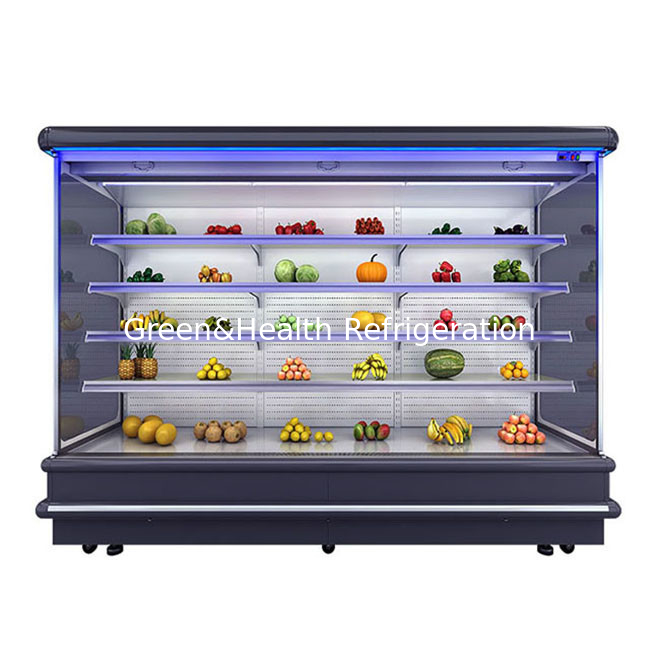Multideck offener Kühlschrank für Supermarkt Anzeige von Früchten LED Licht Glas Gefrierschrank