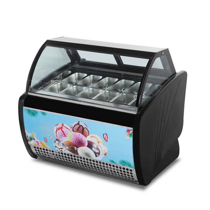 Eiswarenladen / Convenience-Läden Gewerbliche Edelstahlglas Eiswarenlager Anzeige Gefrierschrank